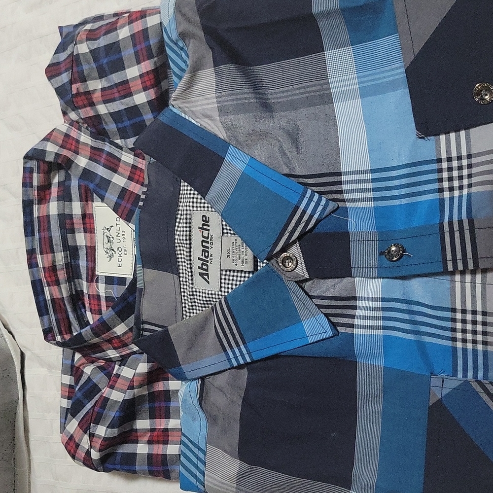 Mens size 4xb plaid Casual button down